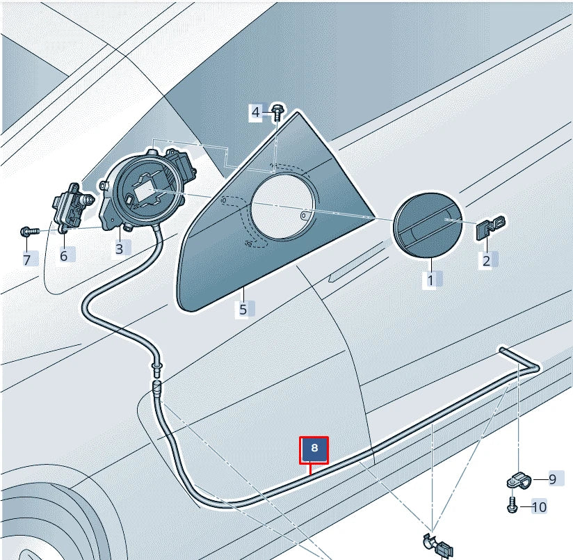 NEW AUDI R8 4S3 FUEL FILLER FLAP HOSE 4S0809937A