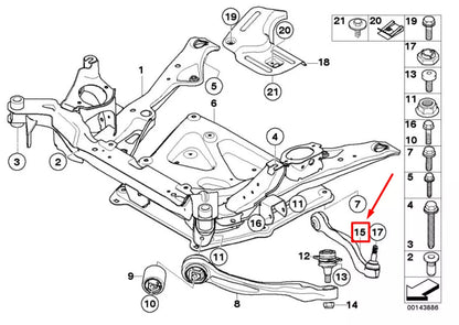 NEW BMW 5 E60 FRONT RIGHT LOWER CONTROL ARM 2347982 31122347982 ORIGINAL