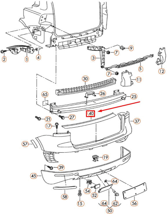 NEW VOLKSWAGEN TOUAREG 7L MK1 REAR BUMPER PLATE 7L6807787A01C ORIGINAL