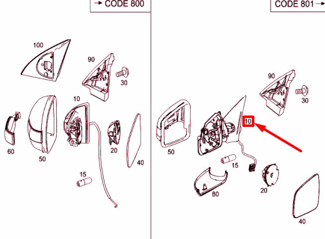 NEW MERCEDES-BENZ R W251 FRONT RIGHT SIDE DOOR MIRROR A2518101293 ORIGINAL