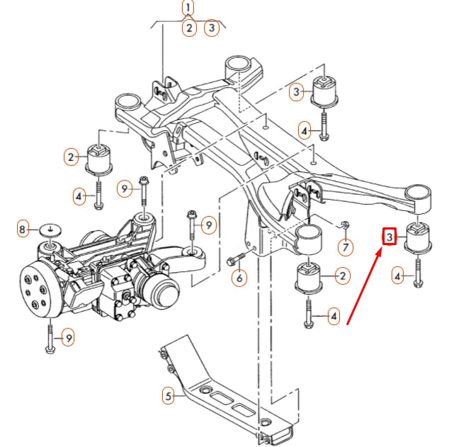 NEW AUDI A1 MK1 REAR SUBFRAME REAR BONDED RUBBER BUSH 1K0505145K ORIGINAL