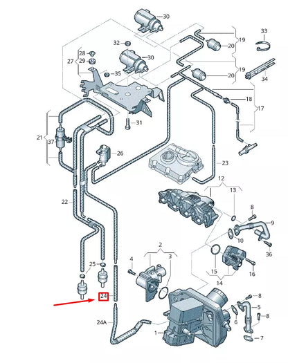 NEW VW TRANSPORTER VI T6 VACUUM HOSE 7E0133241H
