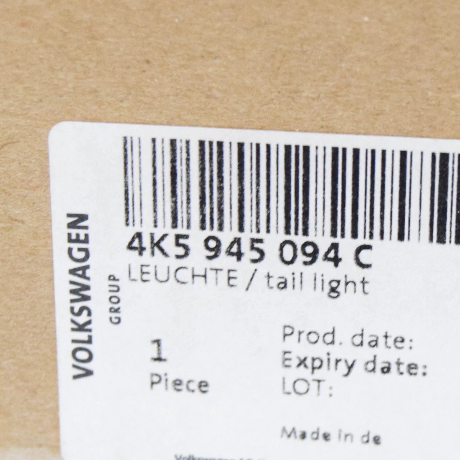 NEW AUDI A6 C8 REAR RIGHT TAILGATE BOOT LID LED TAILLIGHT 4K5945094C ORIGINAL