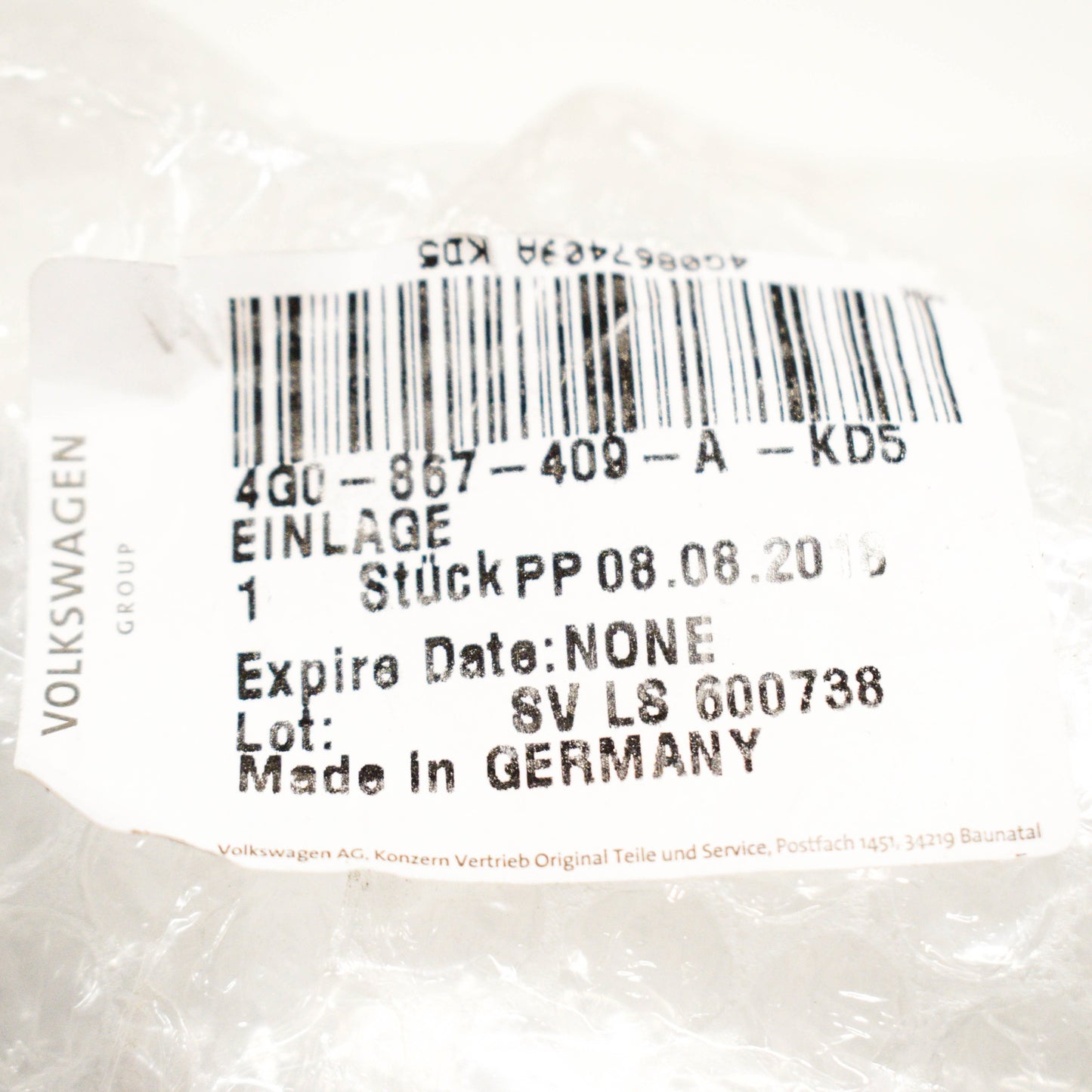 NEW AUDI A6 C7 FRONT LEFT INTERIOR TRIM INSERT 4G0867409AKD5 ORIGINAL