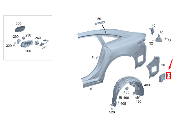 NEW MERCEDES-BENZ EQS V297 REAR RIGHT VENT GRILLE A2978309901 ORIGINAL