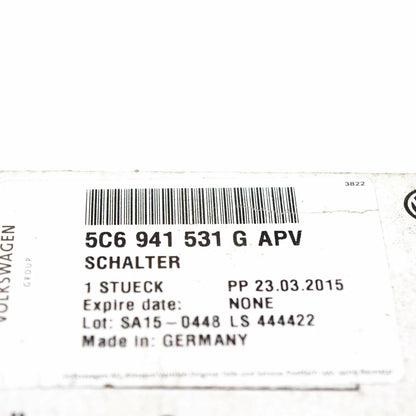 NEW VW BEETLE A5 FRONT HEADLIGHT LIGHT MULTIPLE SWITCH 5C6941531GAPV