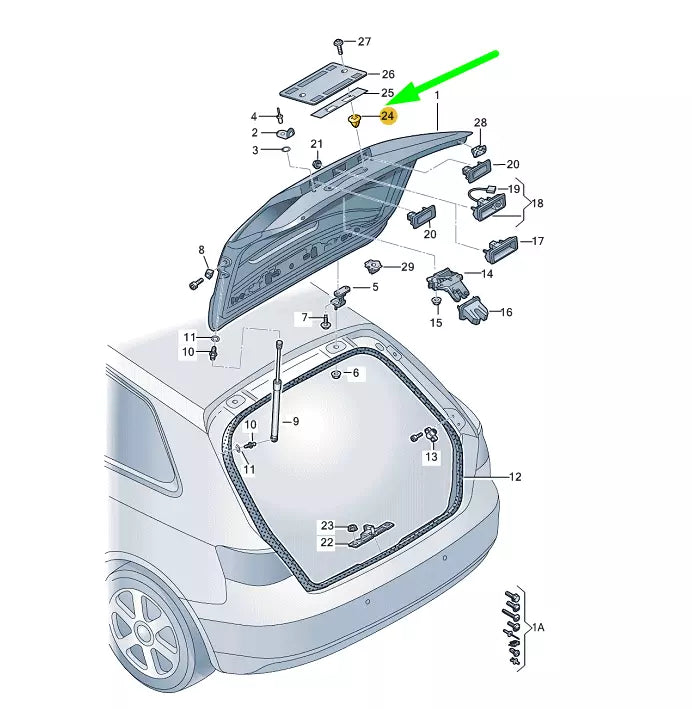 NEW AUDI A3 8V REAR LICENCE PLATE CLIP 8T0827310A ORIGINAL