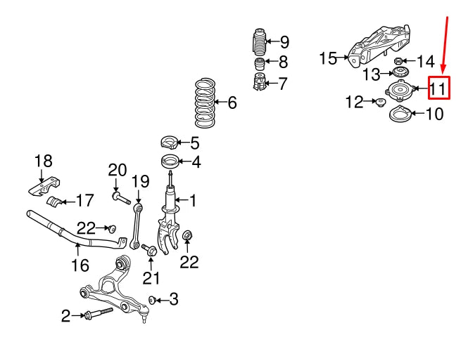 NEW AUDI Q7 4L FRONT STRUT MOUNT SUPPORT 7L0412347A ORIGINAL