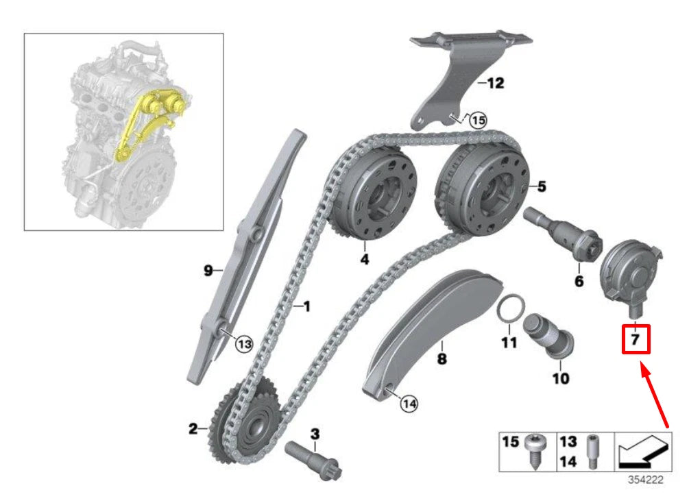 NEW BMW 2 CABRIO F23 VANOS SOLENOID ACTUATOR 7614288 11367614288 ORIGINAL