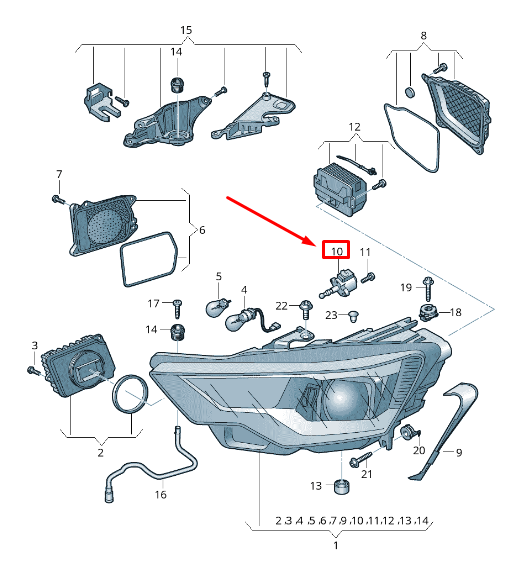 NEW AUDI A6 4A C8 HEADLIGHT RANGE CONTROL MOTOR 4K0941293 ORIGINAL