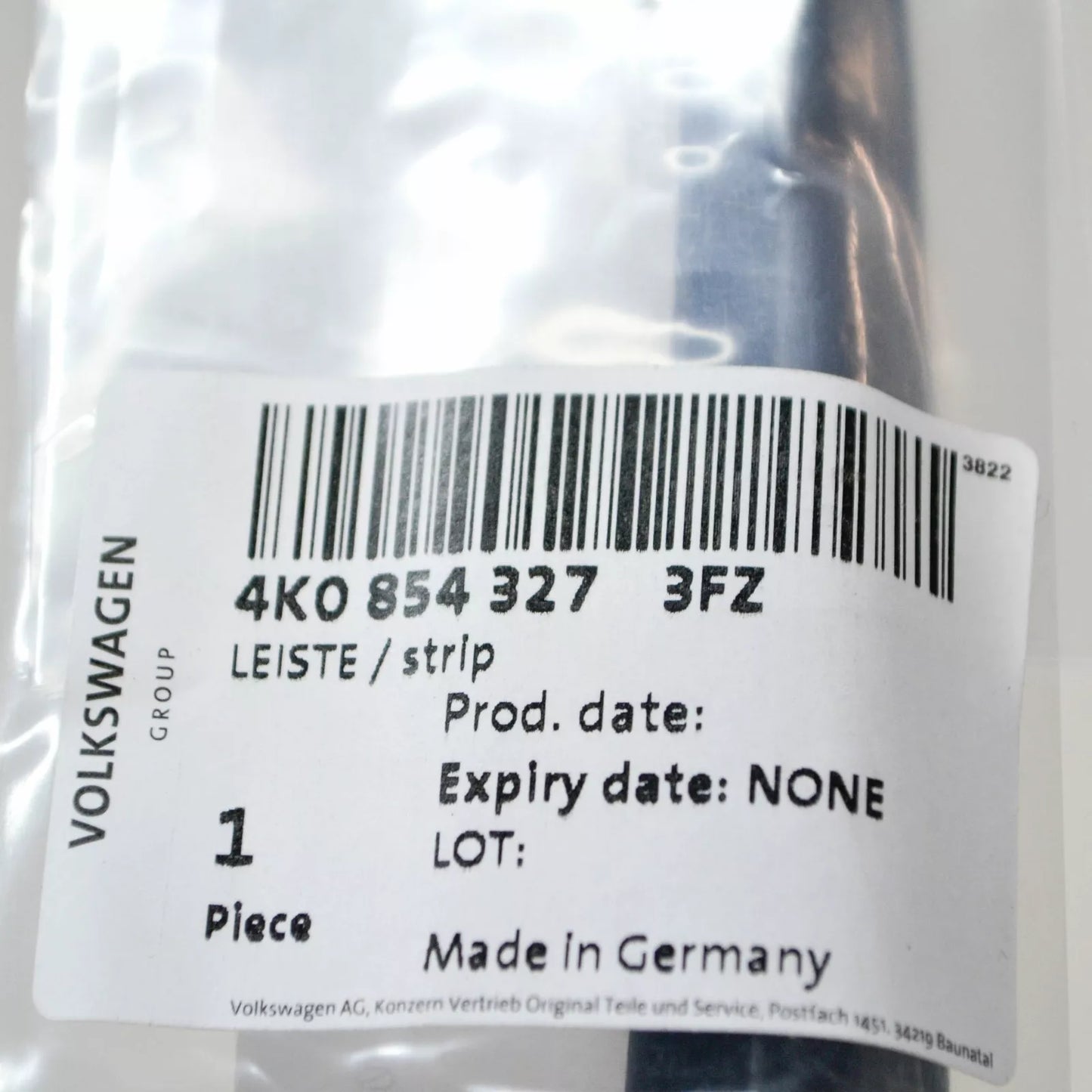 NEW AUDI A6 C8 FRONT LEFT WINDSHIELD VERTICAL MOLDING 4K08543273FZ ORIGINAL