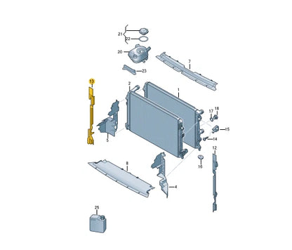 NEW AUDI A1 SPORTBACK GB RIGHT RADIATOR SEALING STRIP 82A121332B ORIGINAL