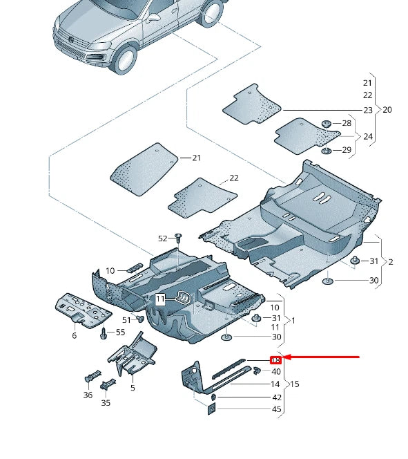 NEW VW TOUAREG 7P MK2 FRONT SILL TRIM STRIP COVER 7P085365695T