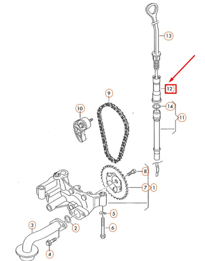 NEW VW BEETLE 9C OIL DIPSTICK GUIDE FUNNEL 06A103663B ORIGINAL