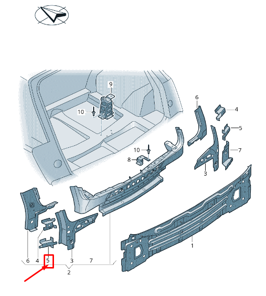 NEW AUDI Q7 4M REAR LEFT FILLER PLATE LOWER REINFORCED 4M0814307A ORIGINAL
