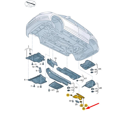 NEW VOLKSWAGEN TOURAN 5T REAR LEFT UNDERBODY TRIM 5QA825206B ORIGINAL