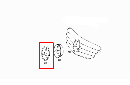 NEW MB A W169 FRONT BUMPER BONNET HOOD EMBLEM BADGE A1698880009 ORIGINAL