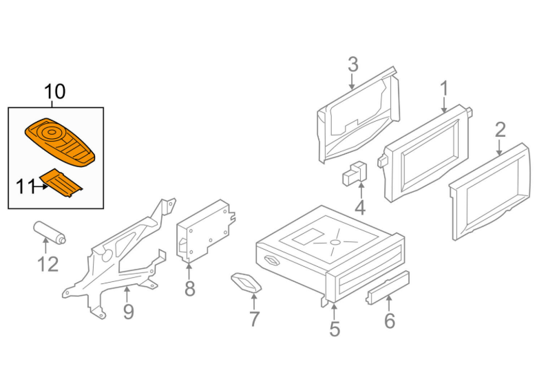 new bmw 5 gran turismo f07 rear remote control 65129231372 original