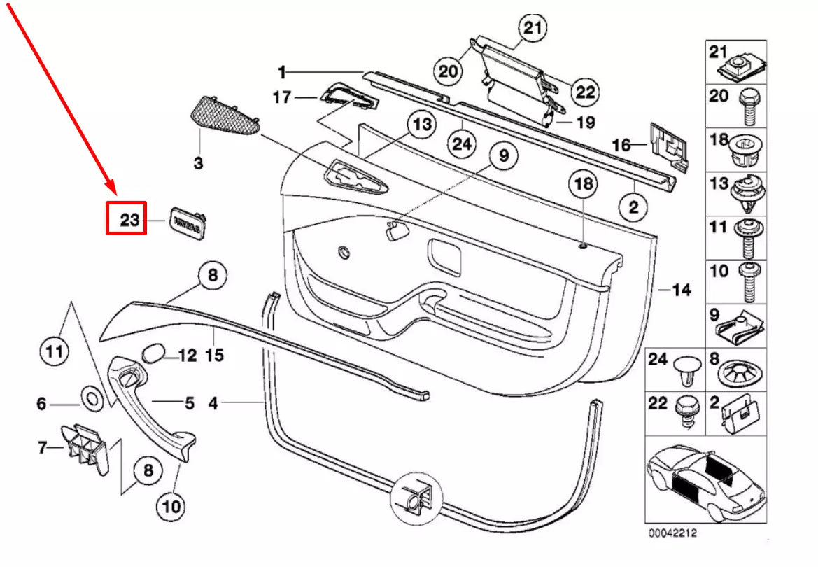 NEW BMW 3 COMPACT E36 FRONT LEFT DOOR COVER 51418413217 8413217 ORIGINAL