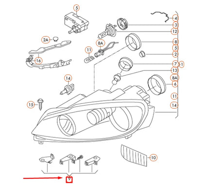 NEW VOLKSWAGEN GOLF MK6 RIGHT HEADLAMP HOUSING REPAIR KIT 5K0998226