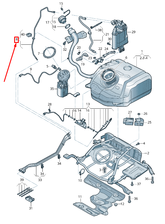 new vw golf vii 5g mk7 fuel line 5q0201931m original