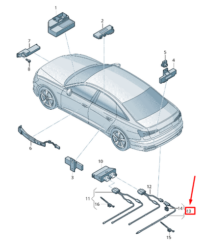 new audi a6 4a c8 tailgate opening sensor line 4k5962239 original