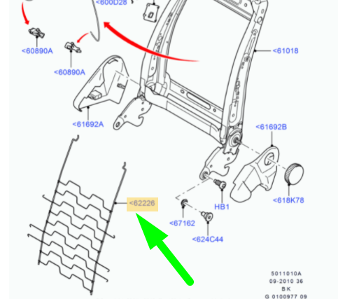 new ford fiesta mk5 be256 front seat back platform assy 1140835 original
