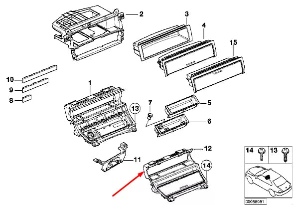 NEW BMW 3 E46 CENTER CONSOLE INSTRUMENT PANEL RHD 51168268894 8268894 ORIGINAL