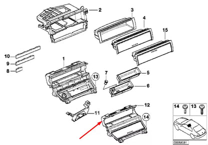 NEW BMW 3 E46 CENTER CONSOLE INSTRUMENT PANEL RHD 51168268894 8268894 ORIGINAL