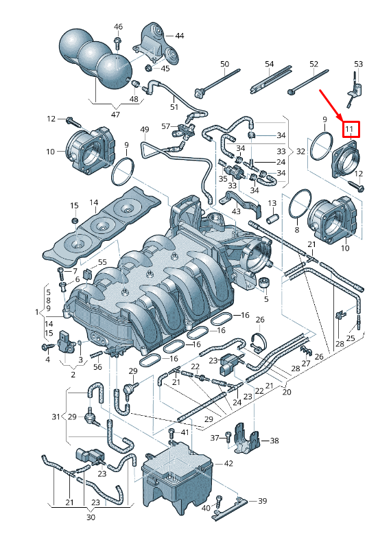 new audi a4 avant b8 intake air intake tube adapter 079133181d original