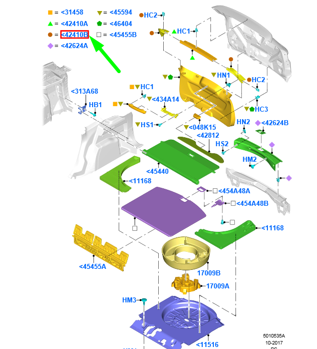 new ford kuga mk2 c520 load compartment trim right moulding trim 2098563