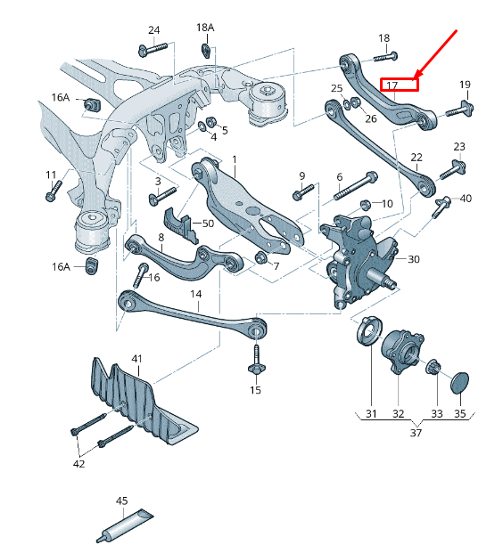 new audi a6 4a c8 rear left suspension control arm 4k0505397a original