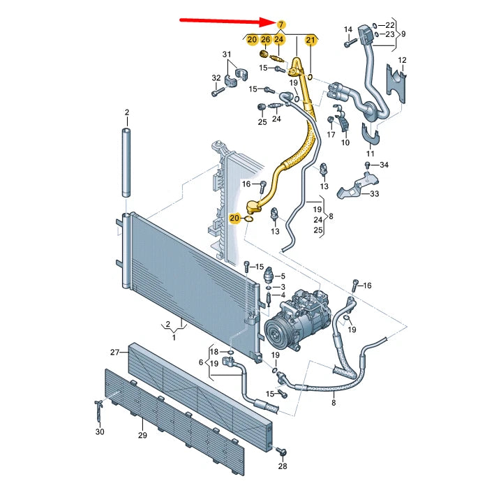 NEW AUDI A6 C7 REFRIGERANT LINE 4G0260707CC ORIGINAL