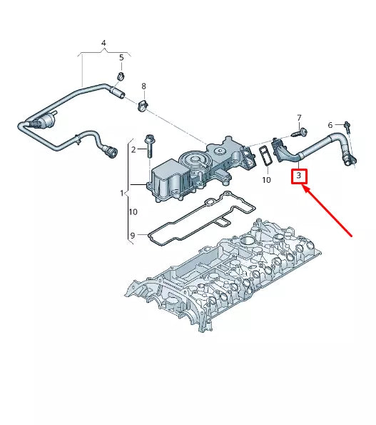 NEW AUDI TT ROADSTER FV PCV BREATHER HOSE 07K103213L ORIGINAL