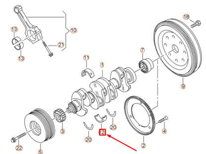NEW AUDI A3 8V LOWER CRANKSHAFT BEARING SHELL 06H105591KBLA