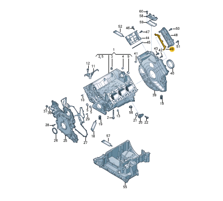 new vw amarok valve cover casing seal gasket cyl 4-6 059109091n original