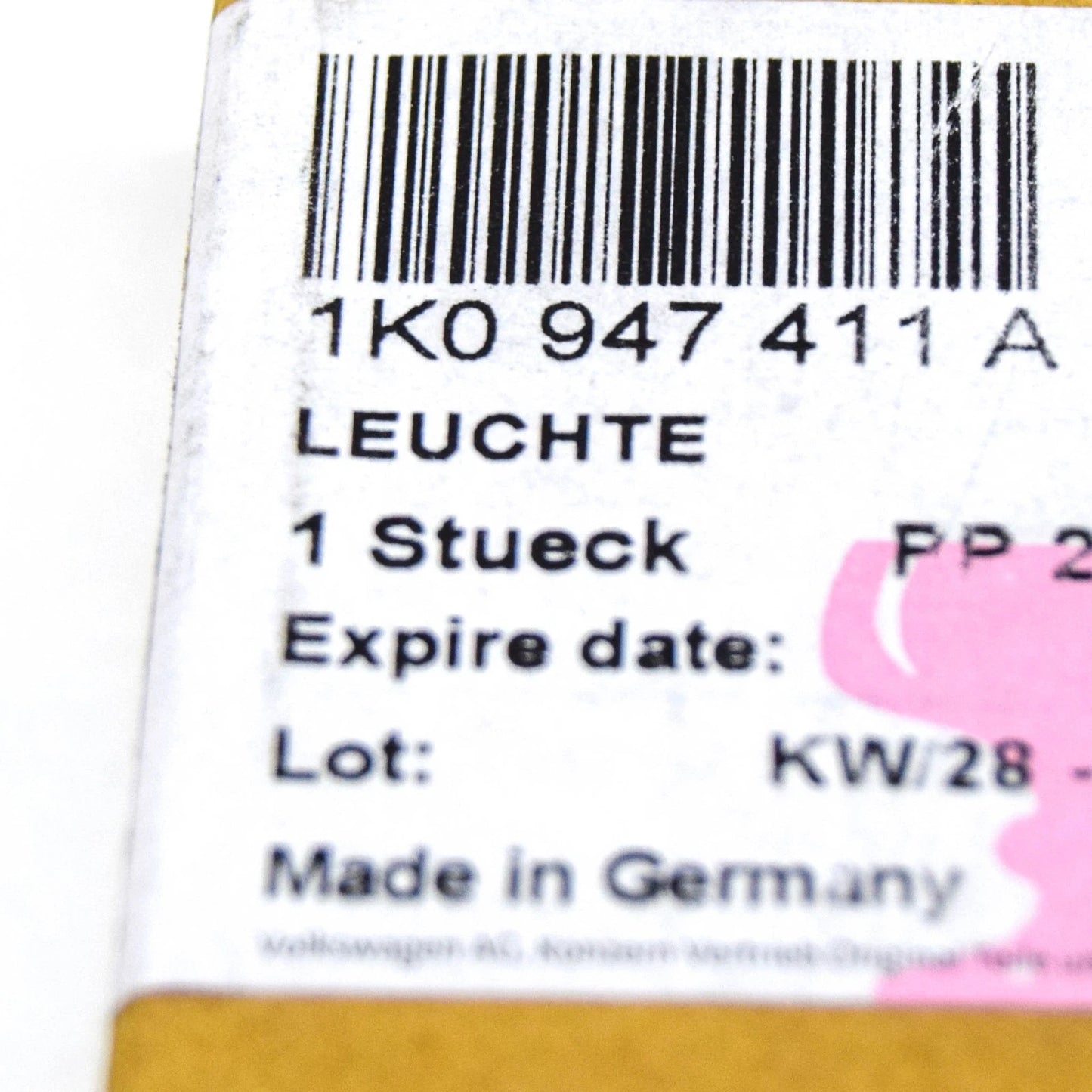 NEW VOLKSWAGEN PASSAT CC 357 INTERIOR DOOR PANEL WARNING LIGHT 1K0947411A