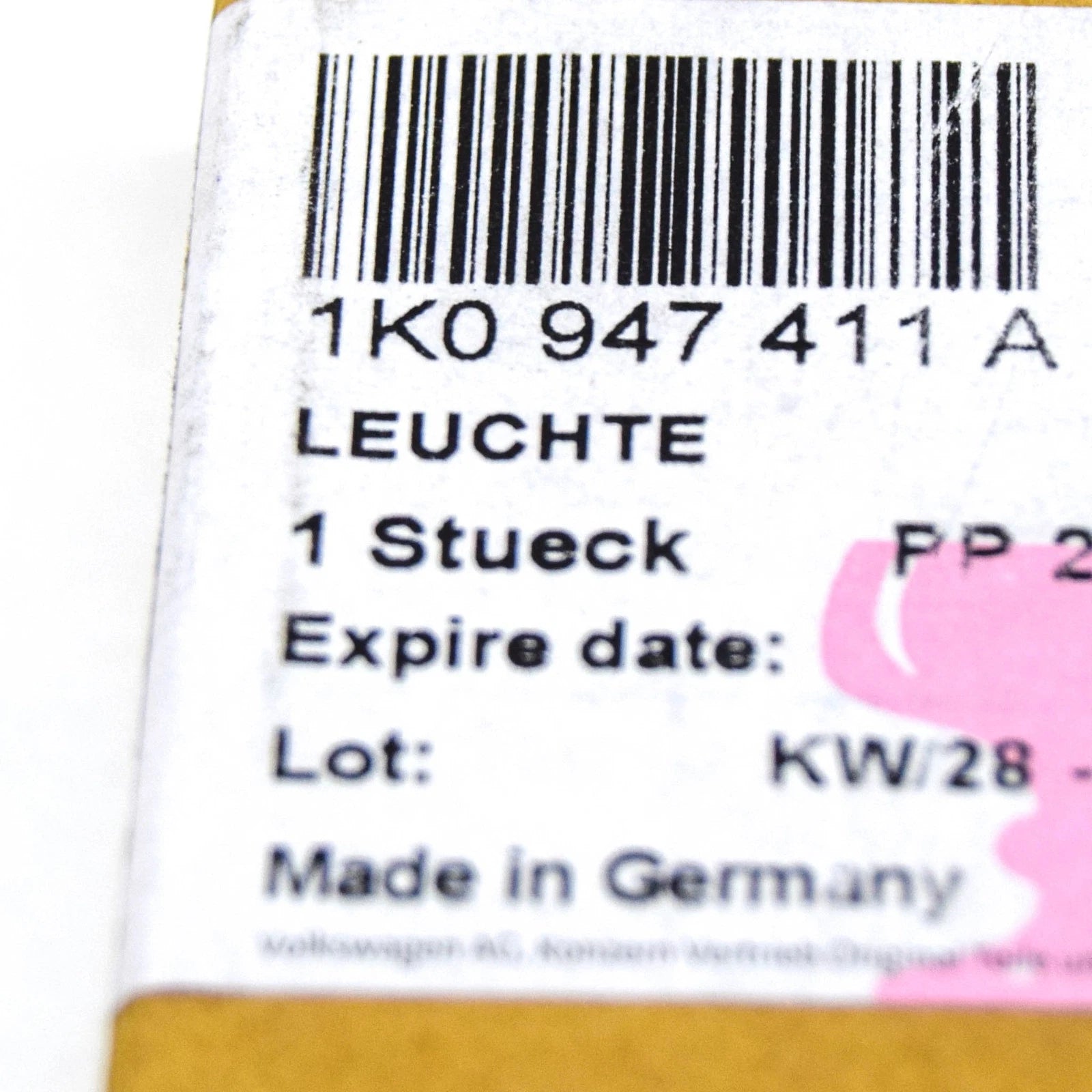 NEW VOLKSWAGEN PASSAT CC 357 INTERIOR DOOR PANEL WARNING LIGHT 1K0947411A