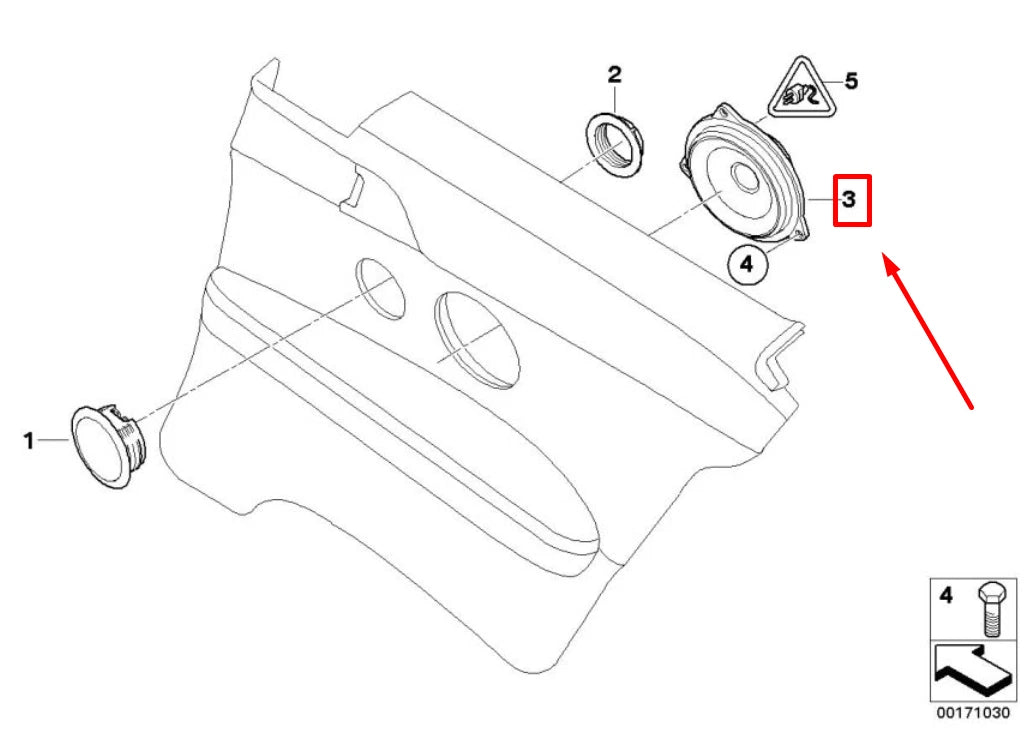 NEW BMW 3 E90 HIFI MIDRANGE SPEAKER 65139142512 9142512 ORIGINAL