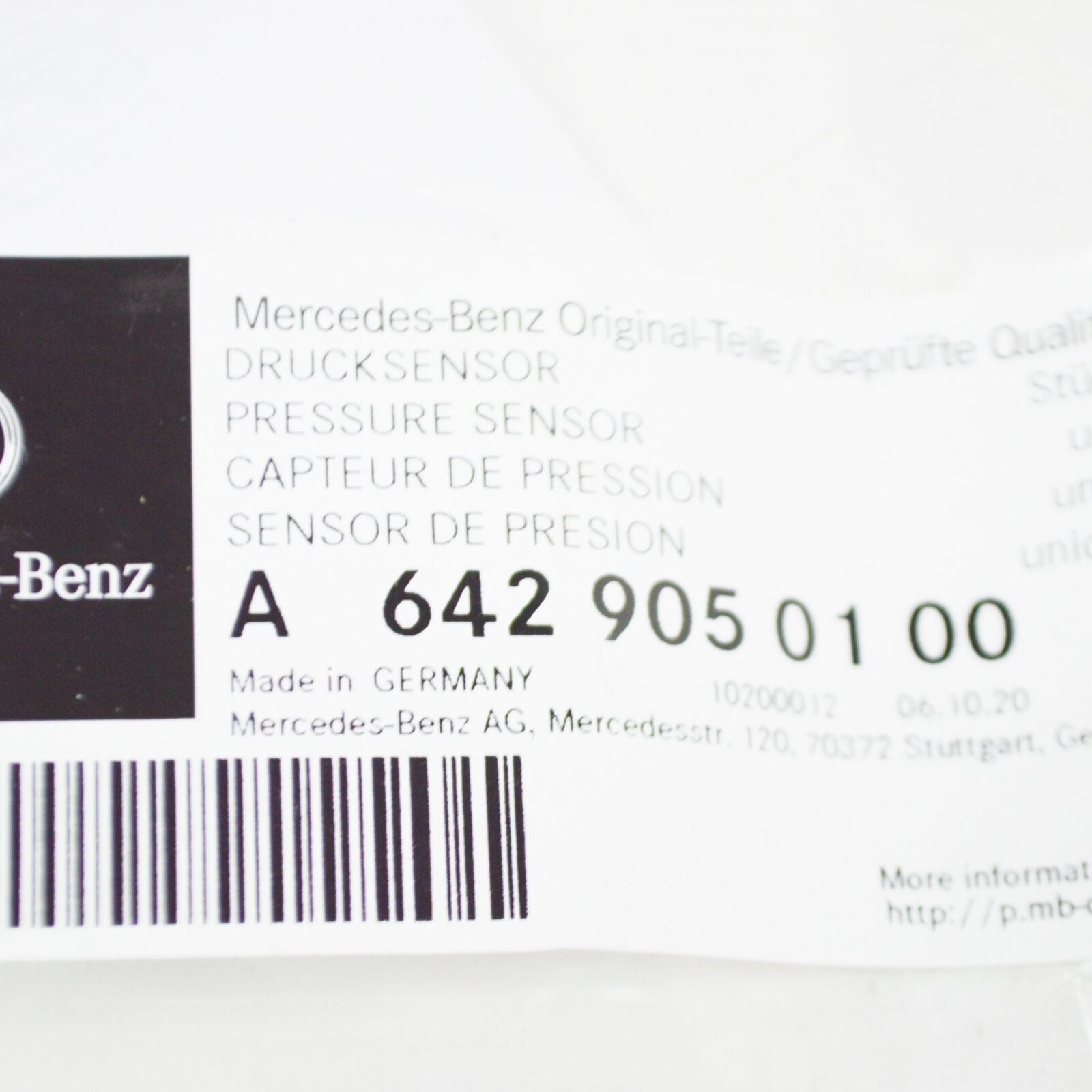 NEW MERCEDES BENZ SPRINTER W906 DPF PRESSURE SENSOR A6429050100 ORIGINAL