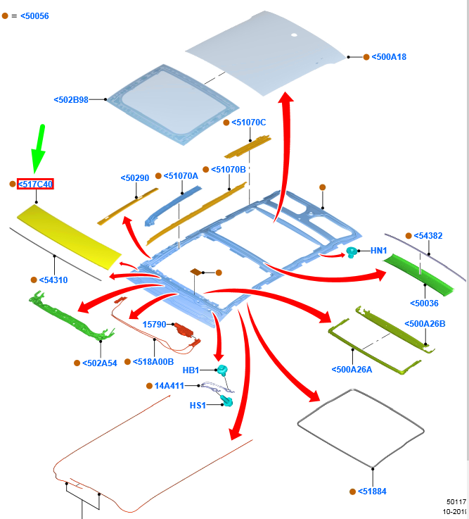 new ford focus mk4 roof retainer 2208318 original