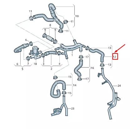 NEW VW TRANSPORTER VI T6 COOLANT HOSE 7E0121157AK