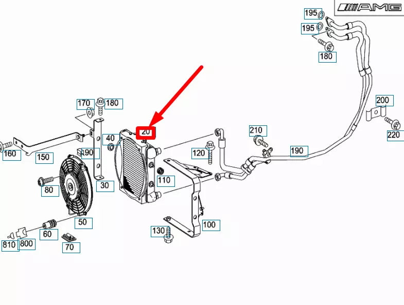 NEW MERCEDES-BENZ E T-MODEL S211 AMG OIL COOLER RADIATOR A2115000400 ORIGINAL