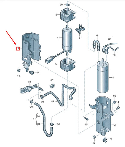 NEW VW TRANSPORTER VI T6 FUEL PUMP BRACKET 7E0127421