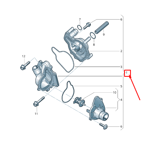 new audi q7 4l engine coolant pump 057121011j original