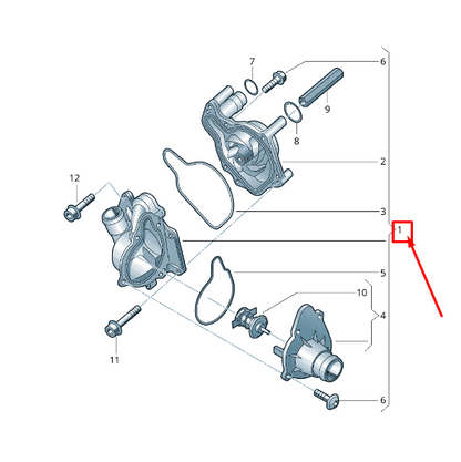 new audi q7 4l engine coolant pump 057121011j original