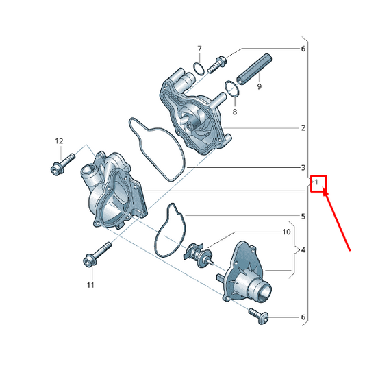 new audi q7 4l engine coolant pump 057121011j original