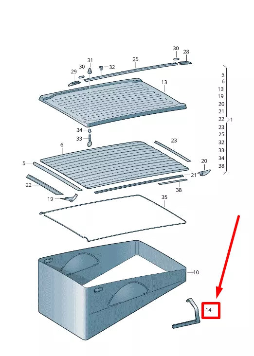 NEW VW TRANSPORTER T5 ELEVATING ROOF EMERGENCY LOCKING 7H7871521 ORIGINAL