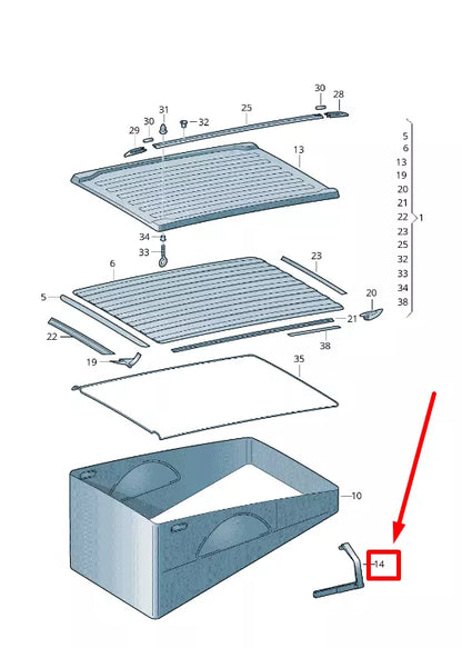 NEW VW TRANSPORTER T5 ELEVATING ROOF EMERGENCY LOCKING 7H7871521 ORIGINAL