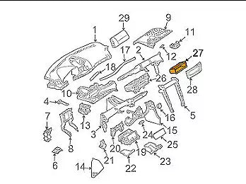 NEW MERCEDES BENZ E W211 FRONT INSTRUMENTAL PANEL TRAY A2116830091